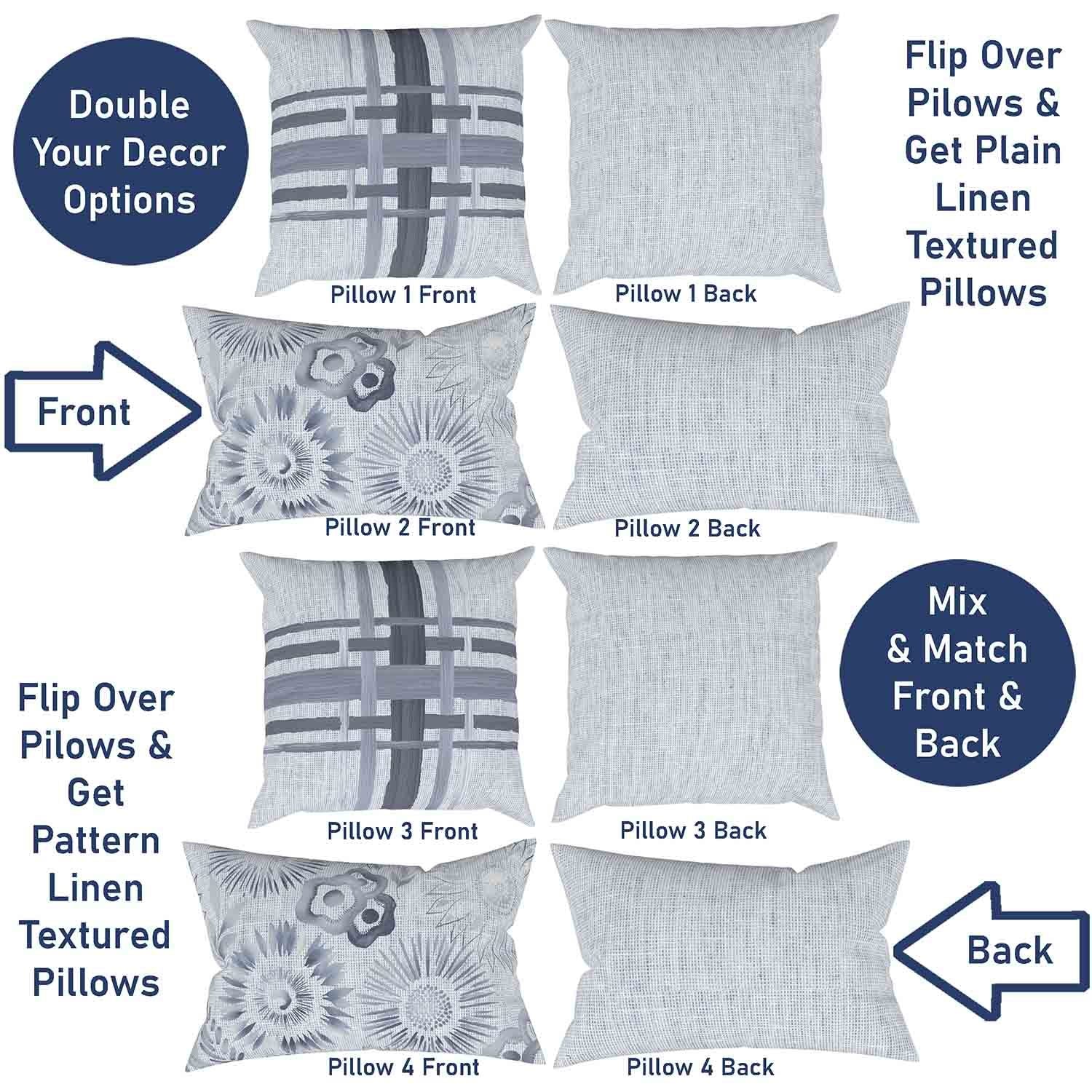 Ray & Iva Plaid Painterly & Watercolor Sunflower Pillow Cover Set