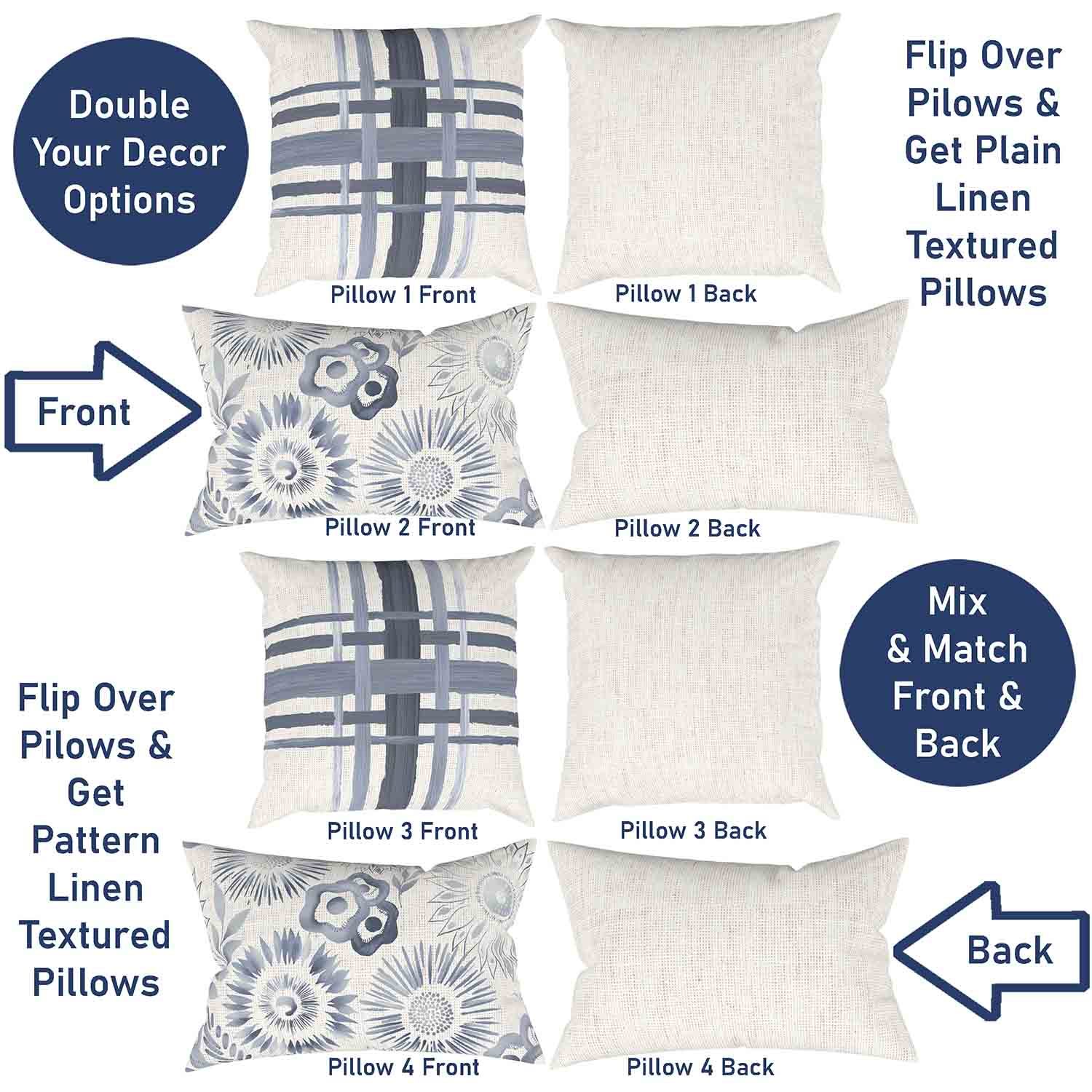 Ray & Iva Plaid Painterly & Watercolor Sunflower Pillow Cover Set