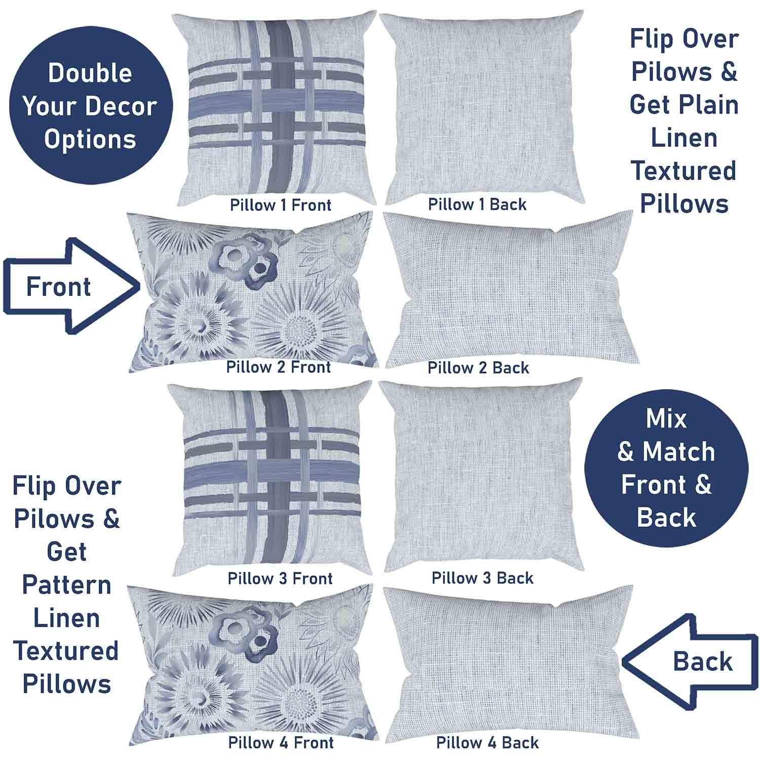 Ray & Iva Plaid Painterly & Watercolor Sunflower Pillow Cover Set