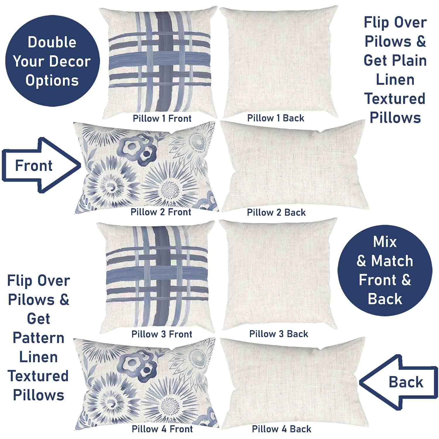 Ray & Iva Plaid Painterly & Watercolor Sunflower Pillow Cover Set