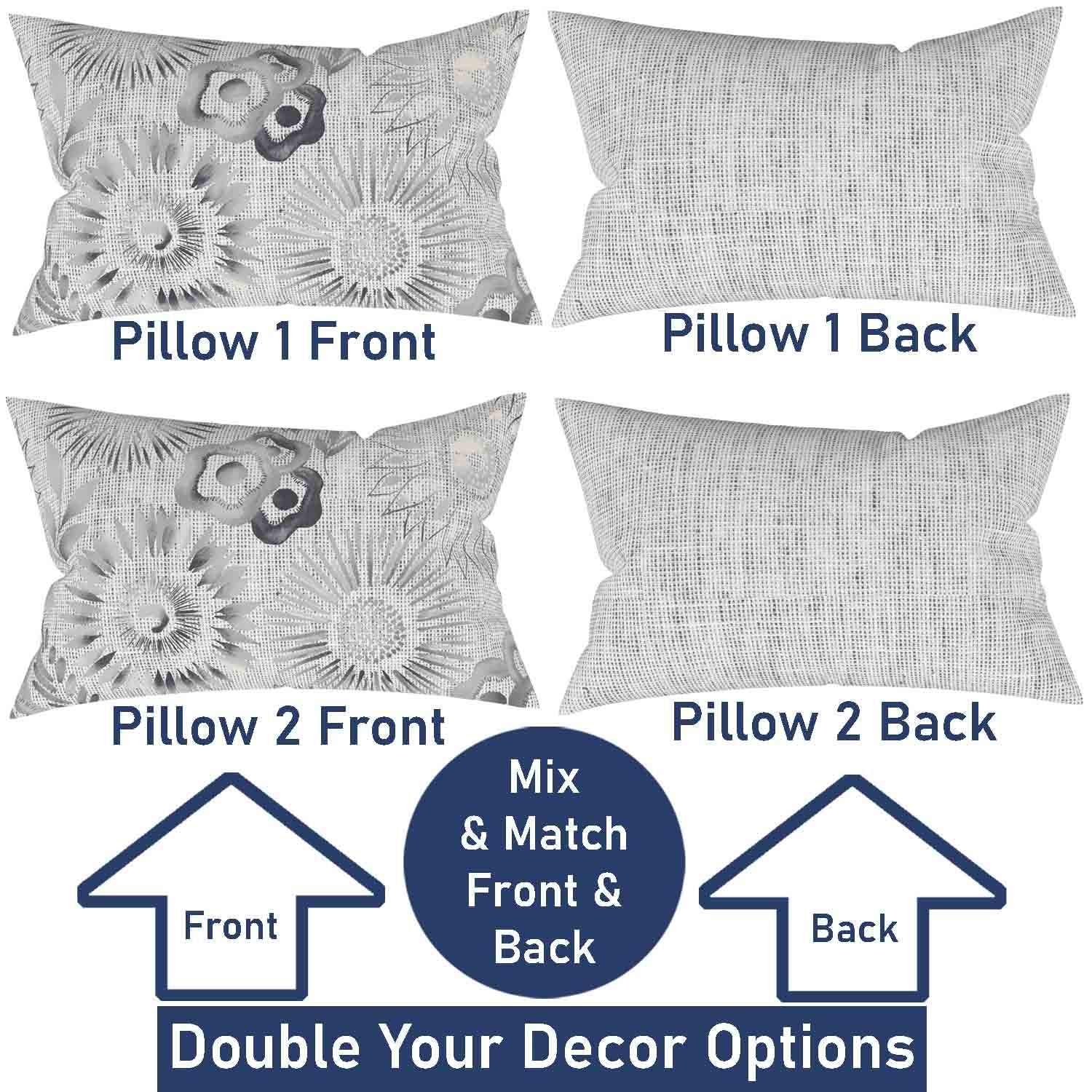 Ray & Iva Plaid Painterly & Watercolor Sunflower Pillow Cover Set