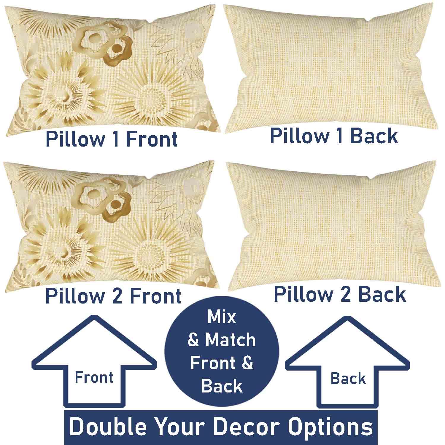 Ray & Iva Plaid Painterly & Watercolor Sunflower Pillow Cover Set