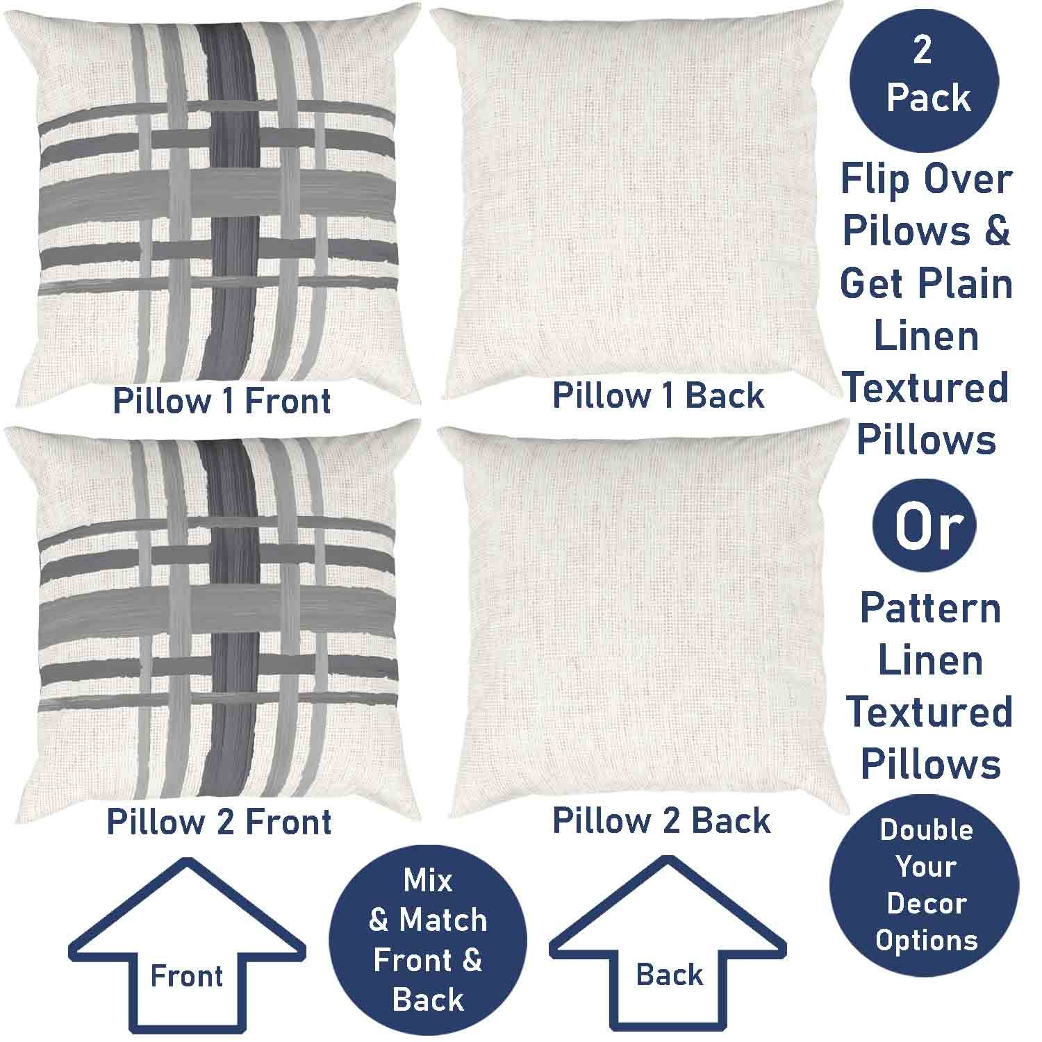 Ray & Iva Plaid Painterly & Watercolor Sunflower Pillow Cover Set