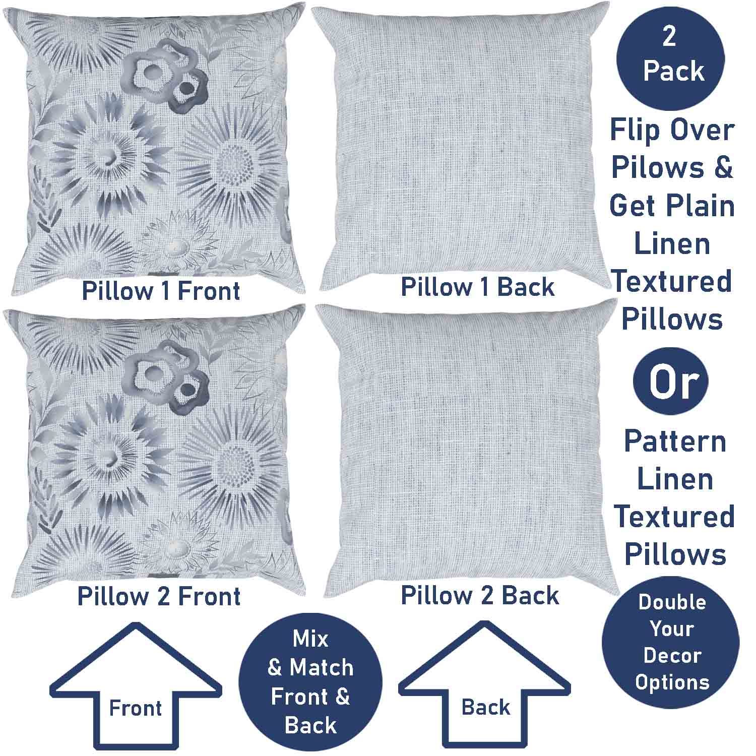 Ray & Iva Plaid Painterly & Watercolor Sunflower Pillow Cover Set