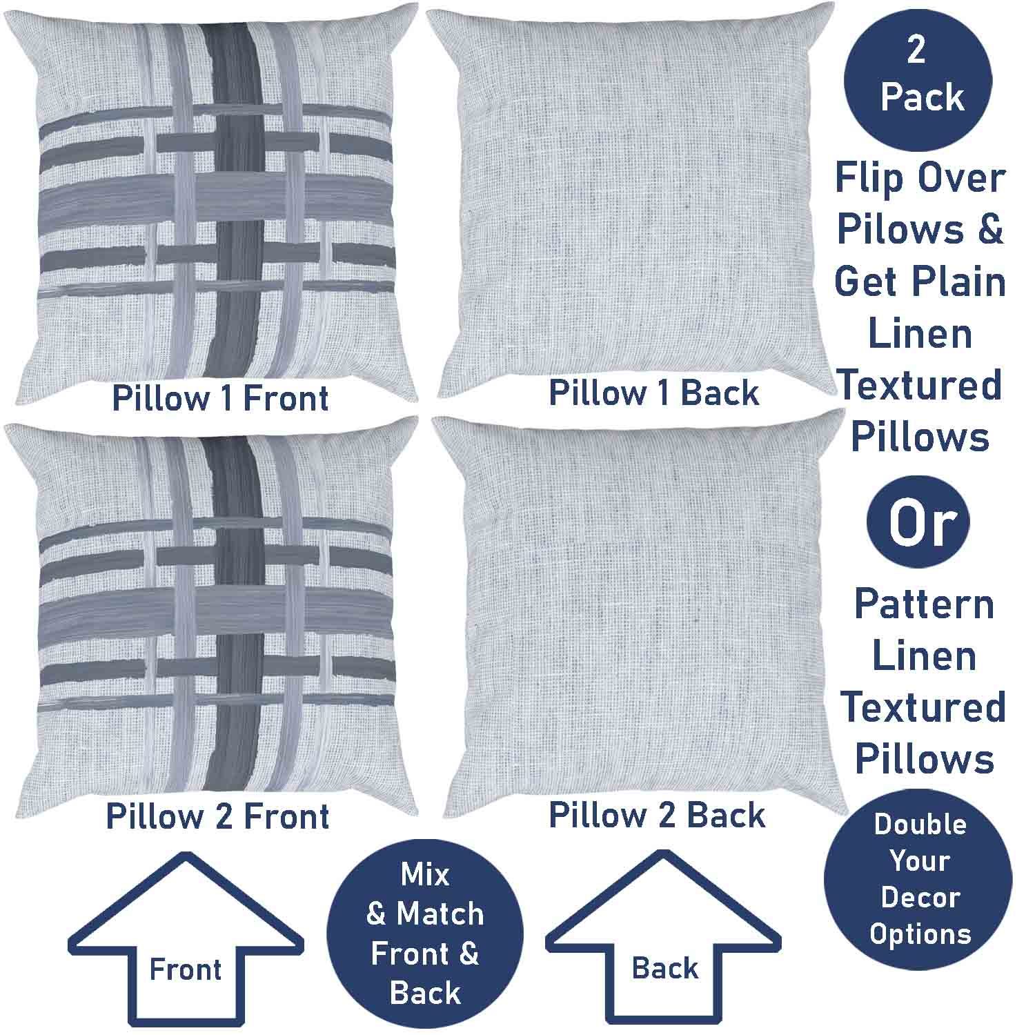 Ray & Iva Plaid Painterly & Watercolor Sunflower Pillow Cover Set