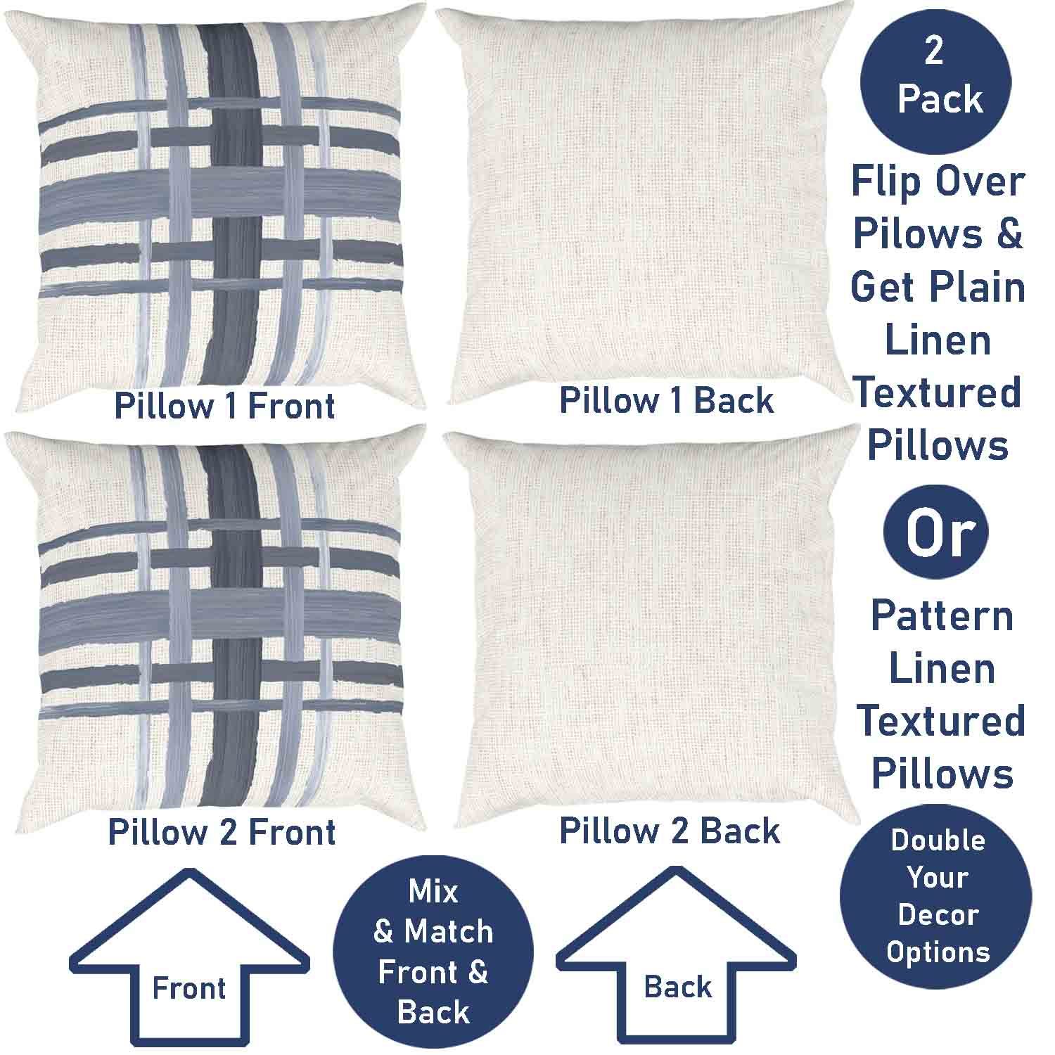 Ray & Iva Plaid Painterly & Watercolor Sunflower Pillow Cover Set