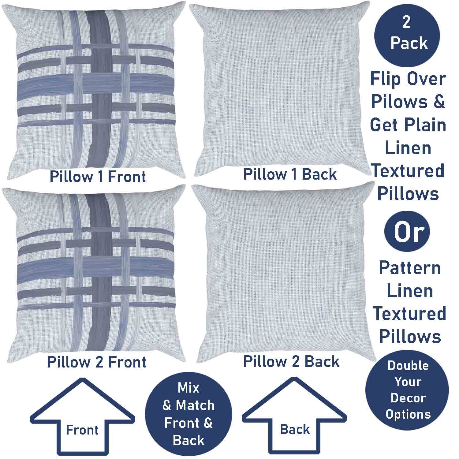 Ray & Iva Plaid Painterly & Watercolor Sunflower Pillow Cover Set