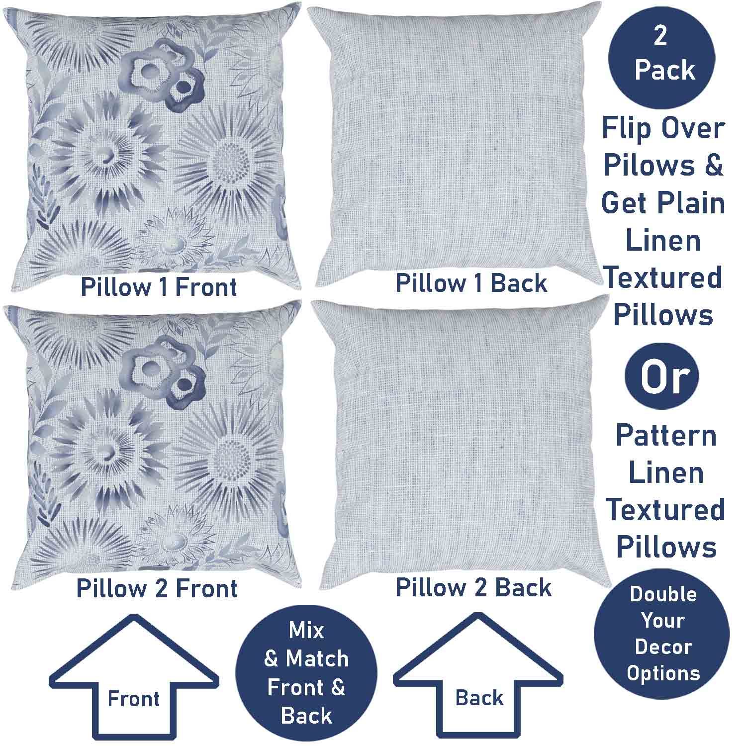 Ray & Iva Plaid Painterly & Watercolor Sunflower Pillow Cover Set