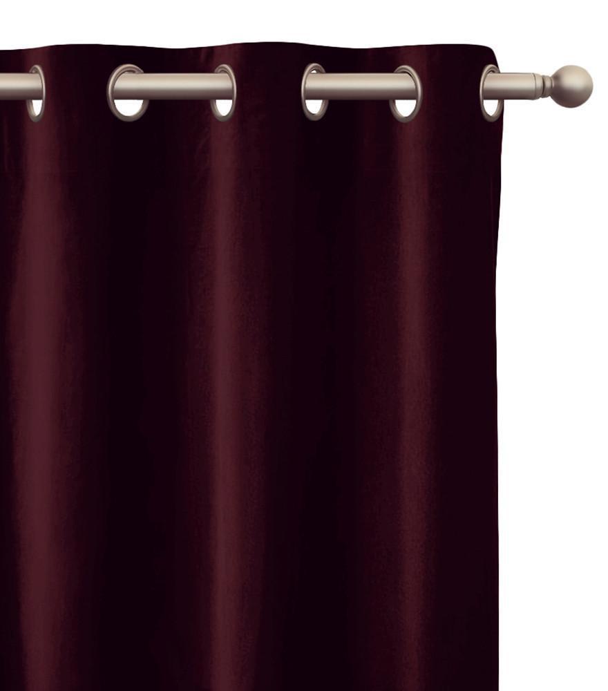 Ava Velvet Plush Sheen Pair of Curtain Panels with FREE Curtain Rod