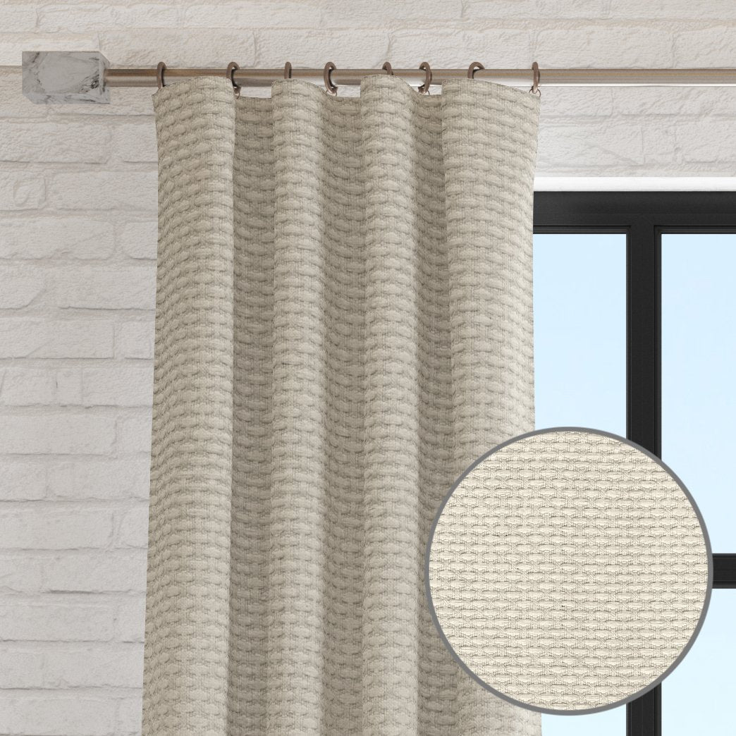 Blaine Burlap Over Sized 1/4 Inch Repeat Textured Weave Unlined Curtain Panel