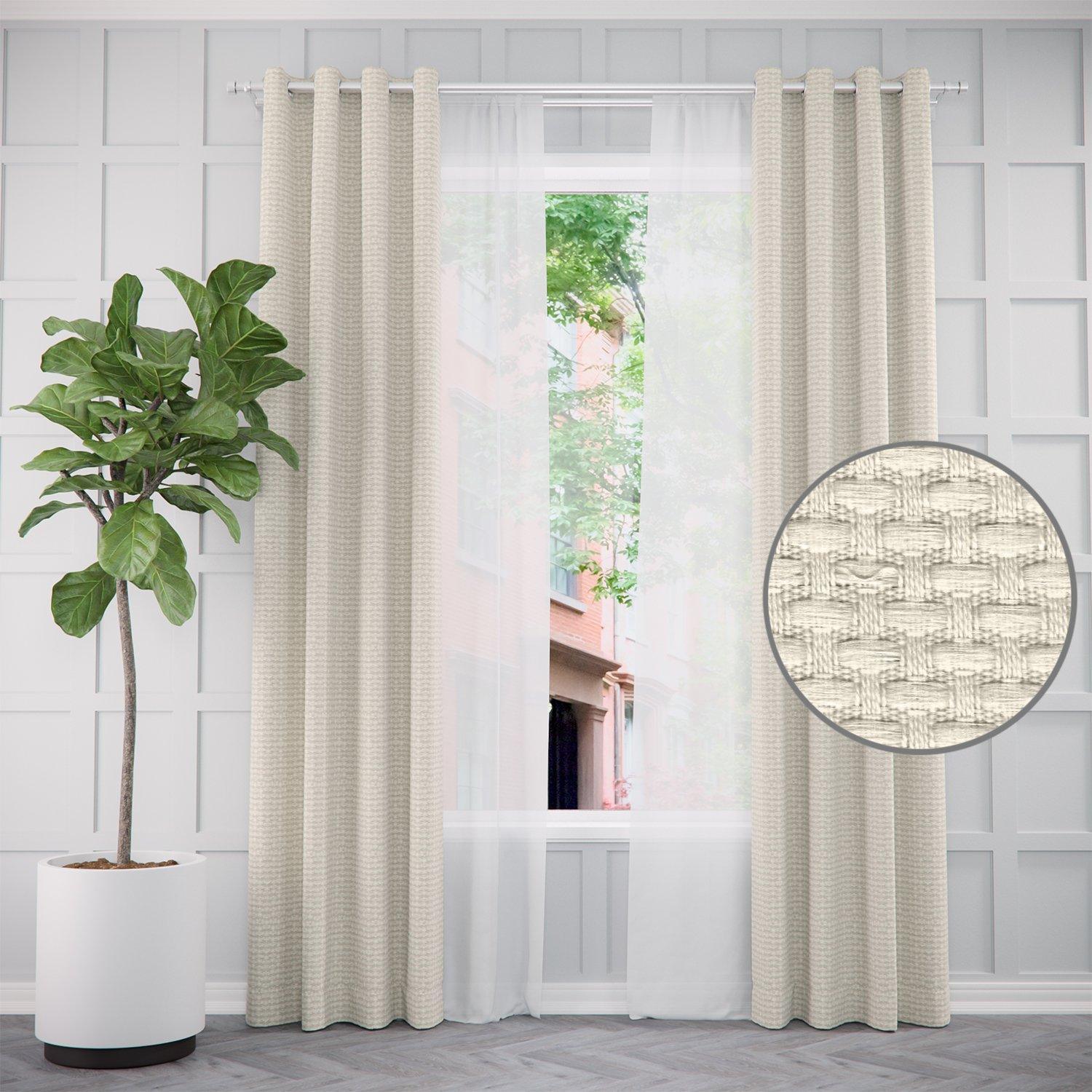 Pair of Blair Textured Curtains and Pair of Sheers