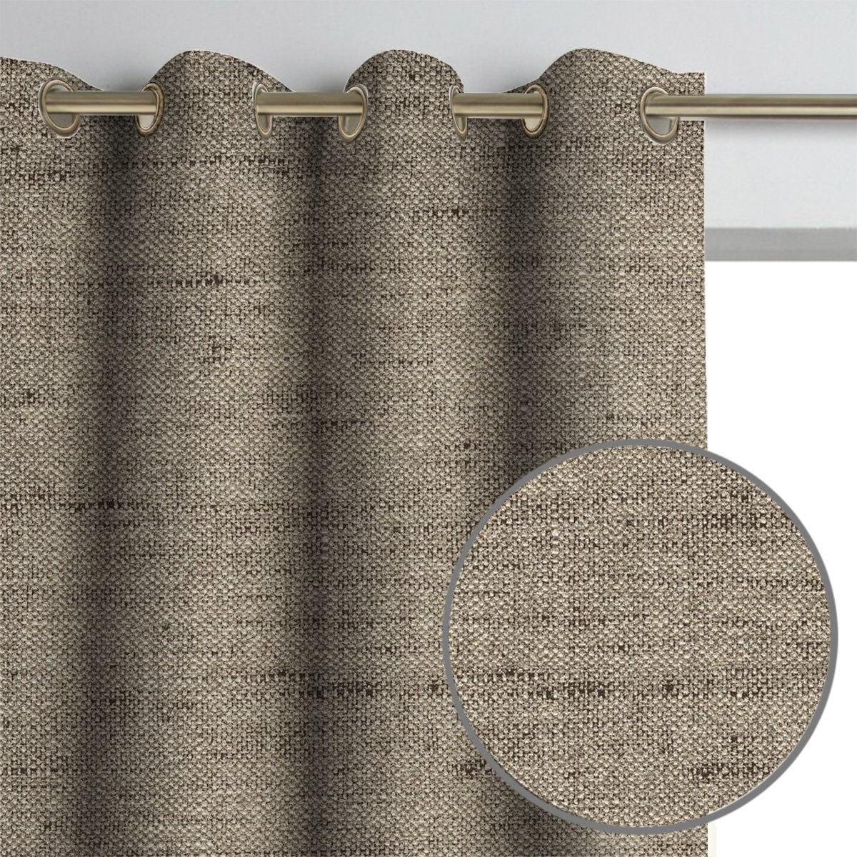 Gemma Linen Textured Unlined Curtain Panel (Blackout Available)