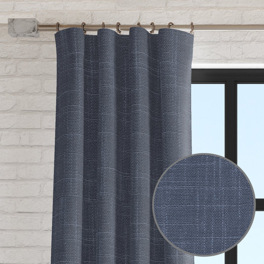 Kaia Linen Burlap Tweed Texture Curtain Panel