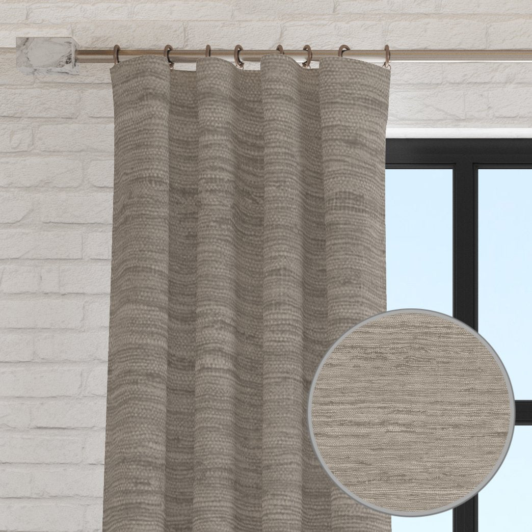 Harlow Linen Burlap Unlined Semi Sheer Curtain Panel (Blackout Available)