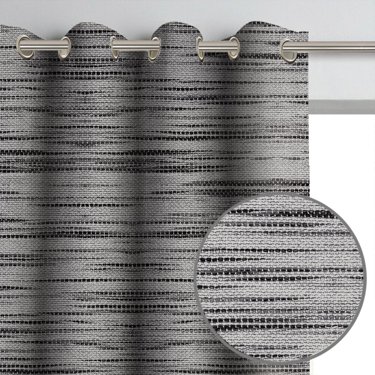 Nolan Striped Texture Curtain Panel