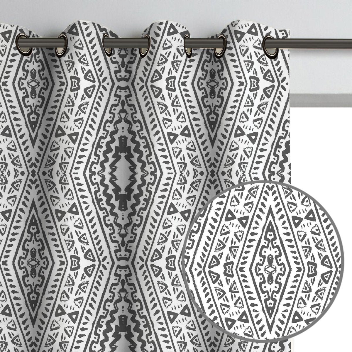 Remi Tribal Unlined Curtain Panel (Blackout Available)