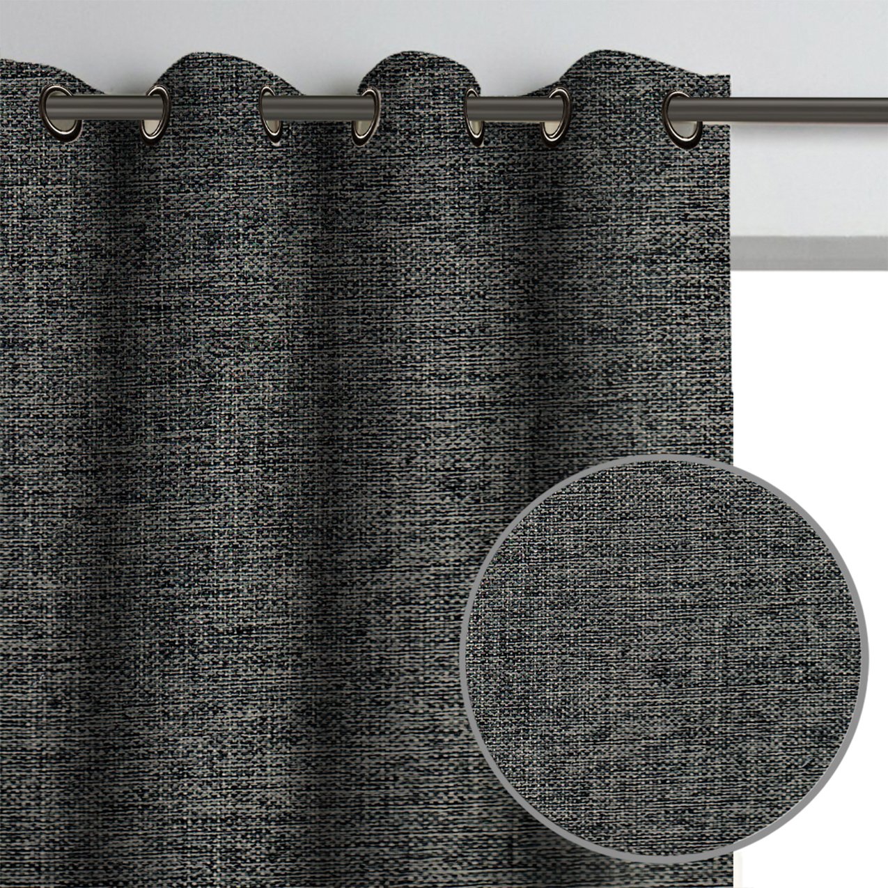 Shay Woven Blackout Grommet Drapery Panel (Blackout Available)