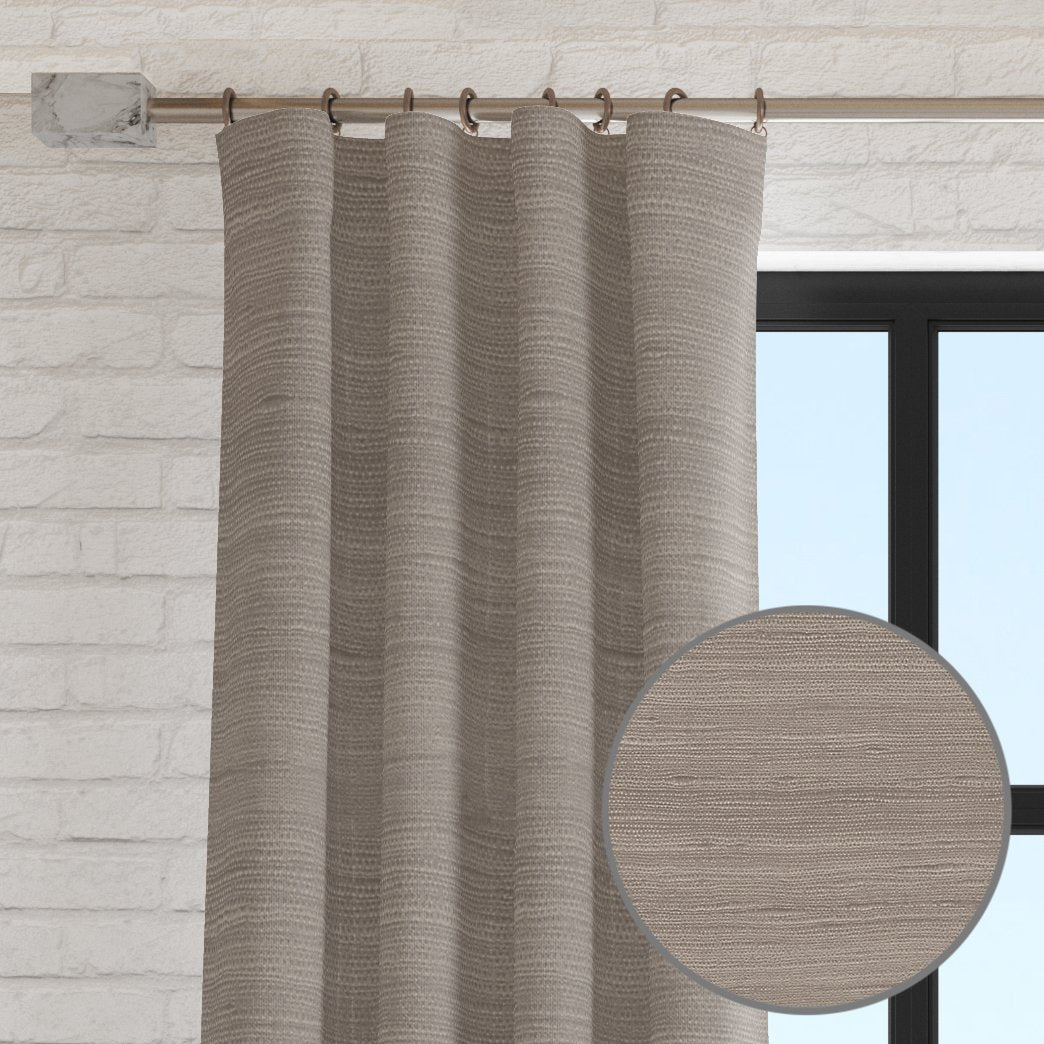 Shayla Faux Raw Silk Unlined Semi Sheer Curtain Panel (Blackout Available)