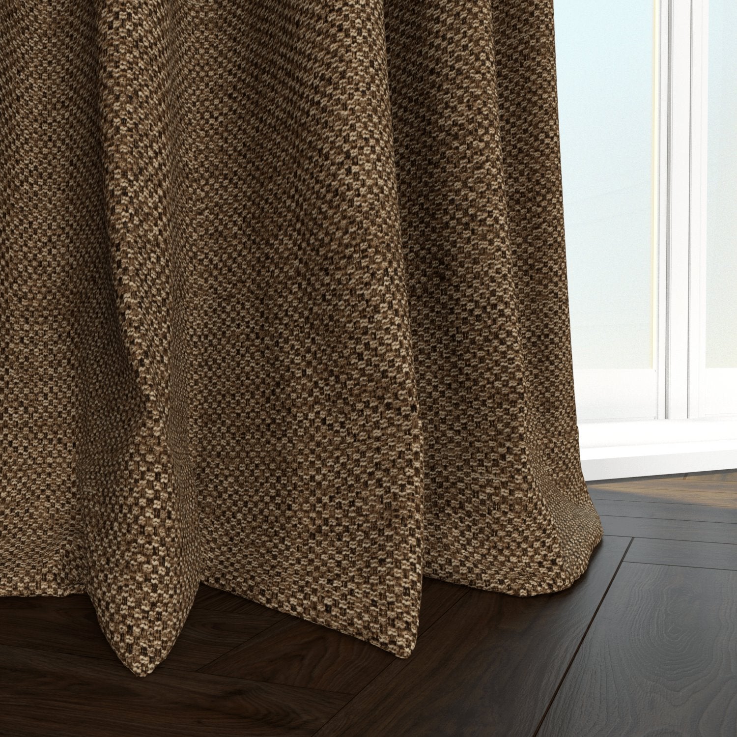 Unlined Drapery Wiley Textured Woven Tweed Burlap Boucle Unlined Curtain Panel — Shop ...