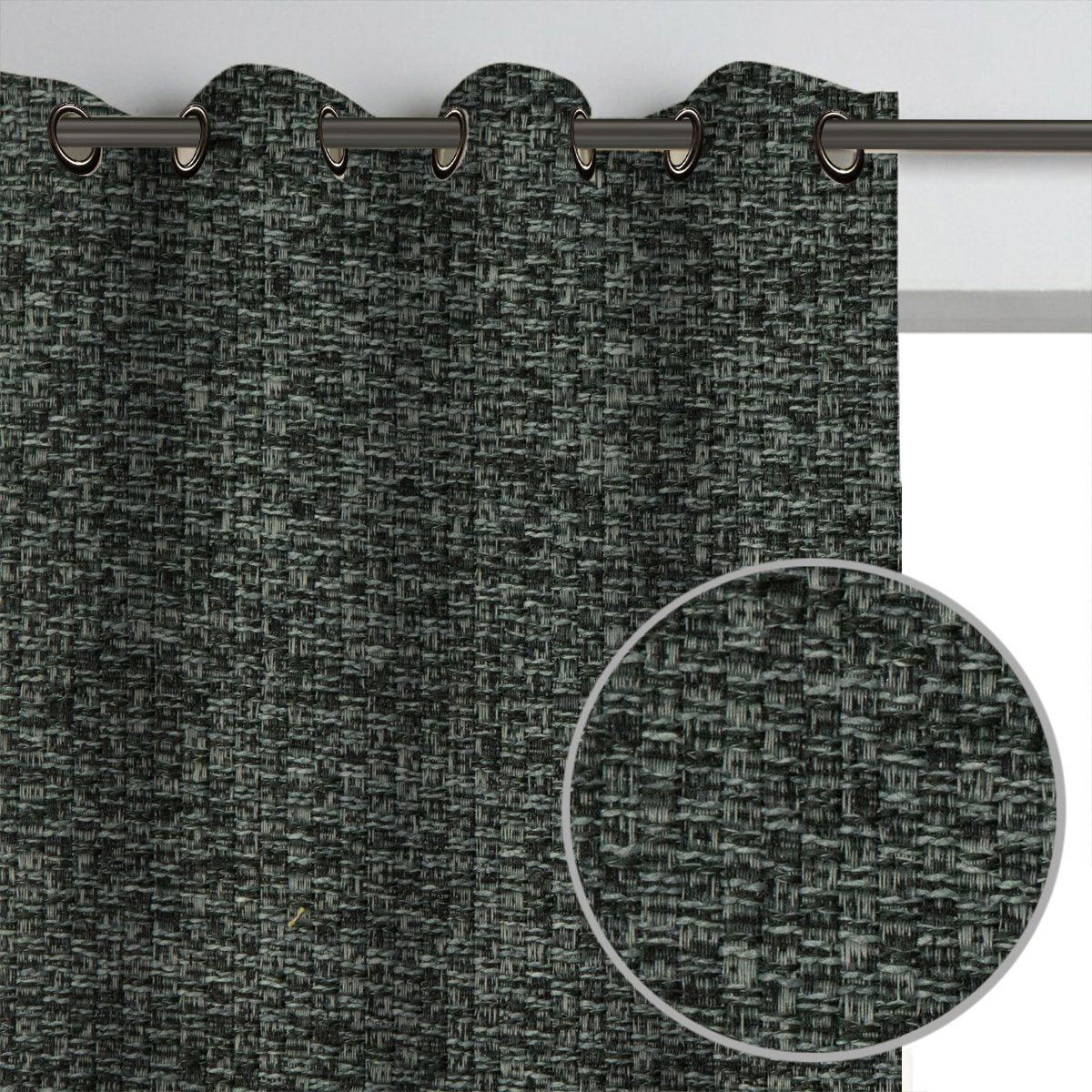 Wiley Textured Woven Tweed Burlap Boucle Unlined Curtain Panel