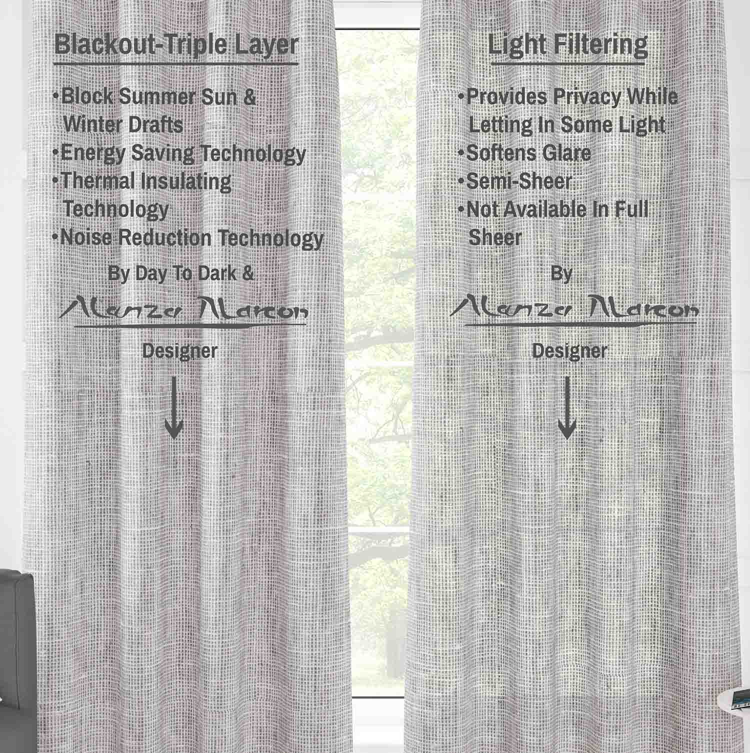 Pair Light Filtering Landon Linen Burlap Unlined Curtain Panel (Blackout Available)