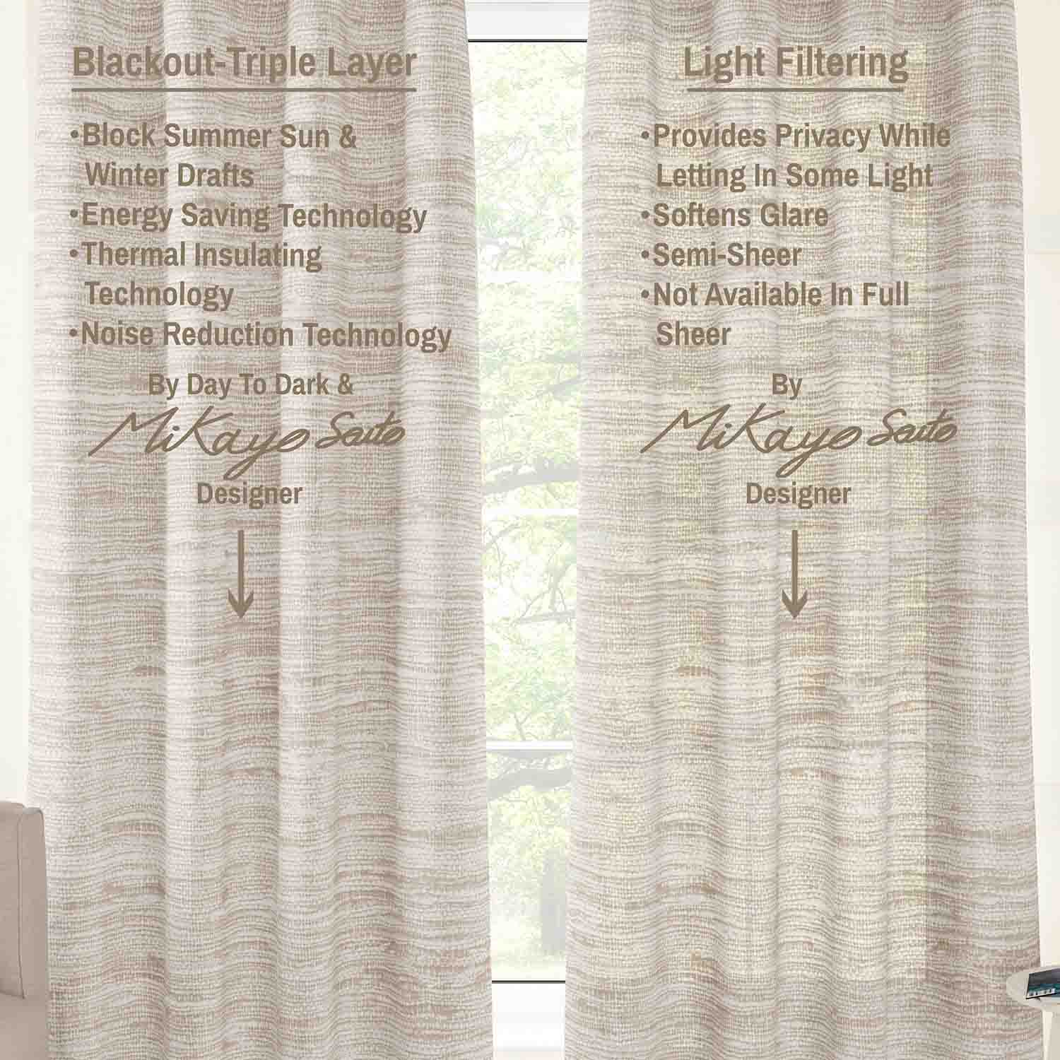 Harlow Linen Burlap Unlined Semi Sheer Curtain Panel (Light Filtering & Blackout Available)