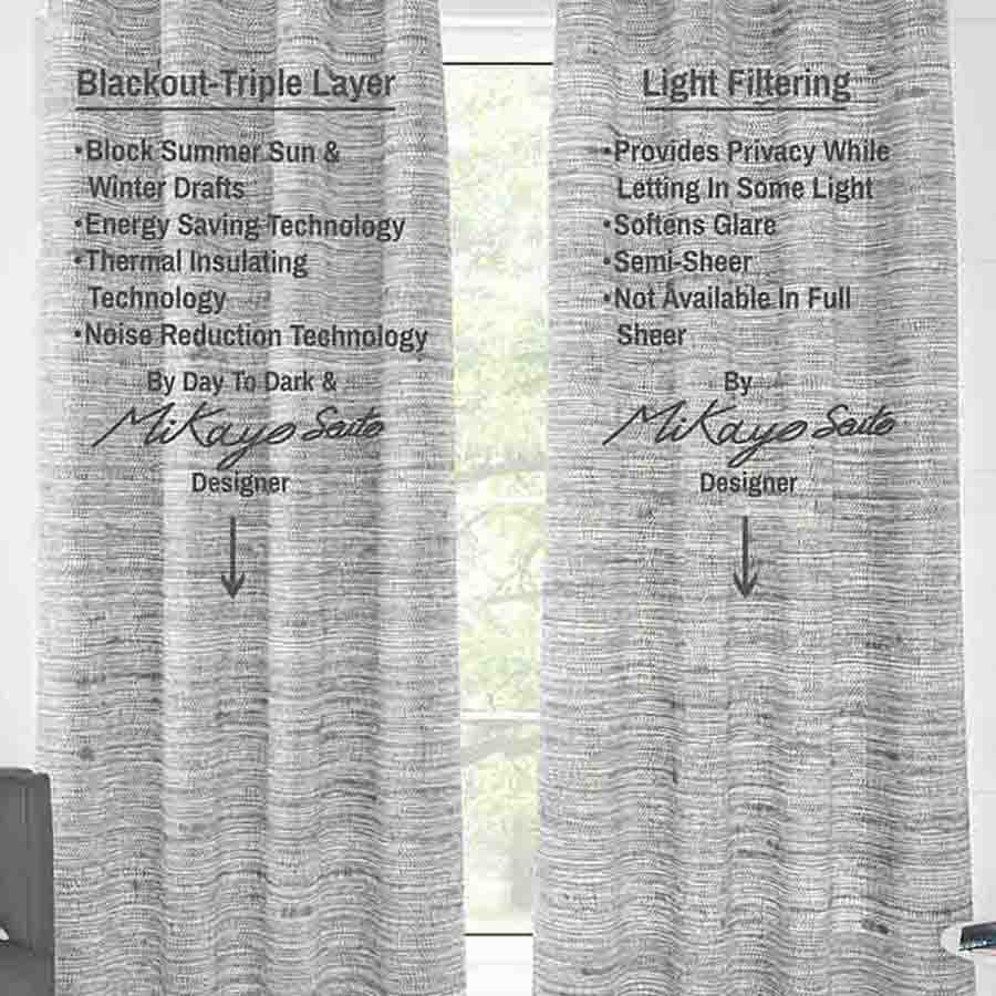 Dakota Semi Sheer Curtain Panel (Light Filtering & Blackout Available)