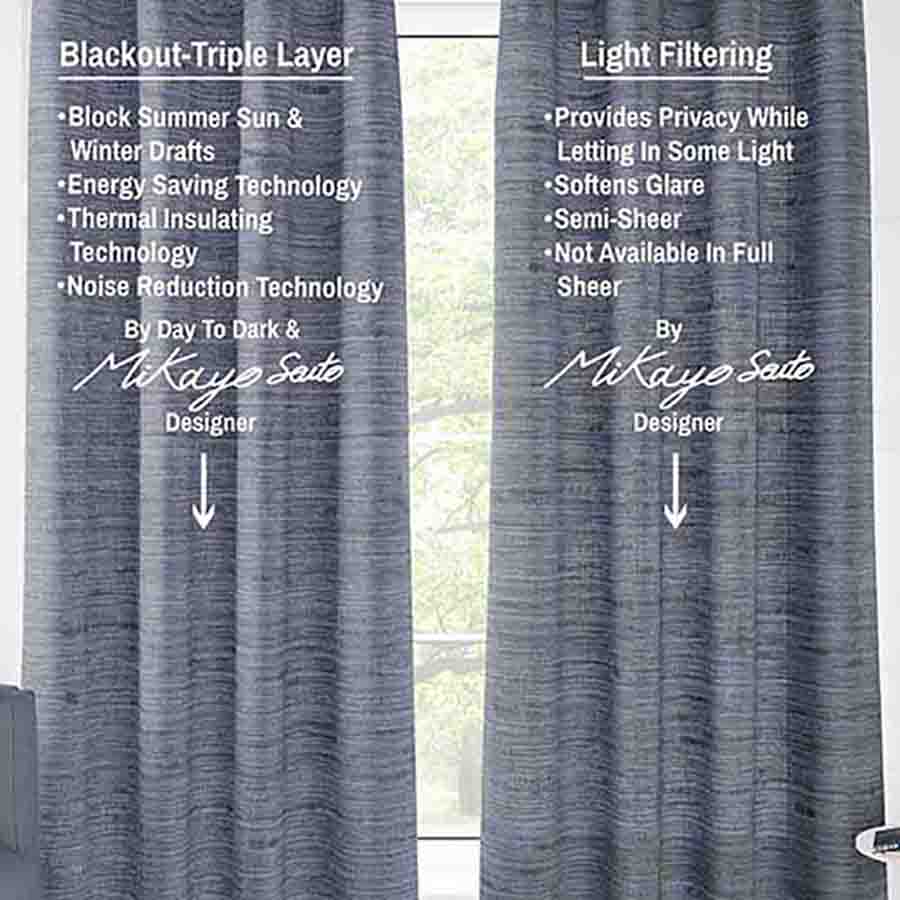 Dakota Semi Sheer Curtain Panel (Light Filtering & Blackout Available)
