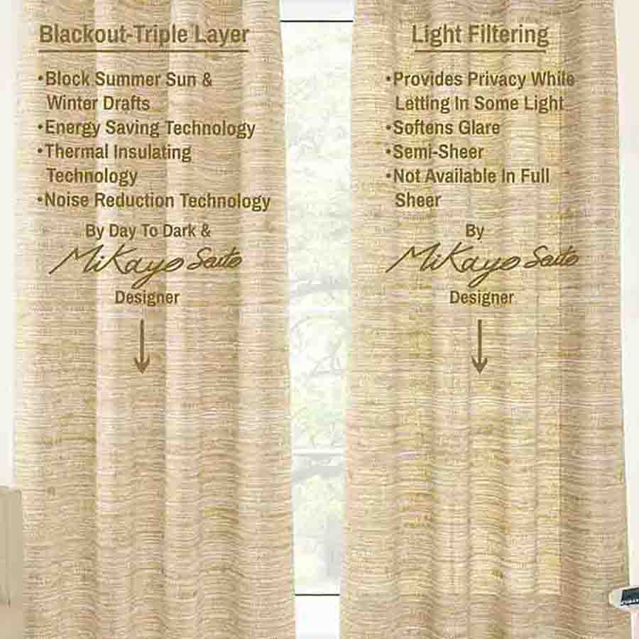 Dakota Semi Sheer Curtain Panel (Light Filtering & Blackout Available)