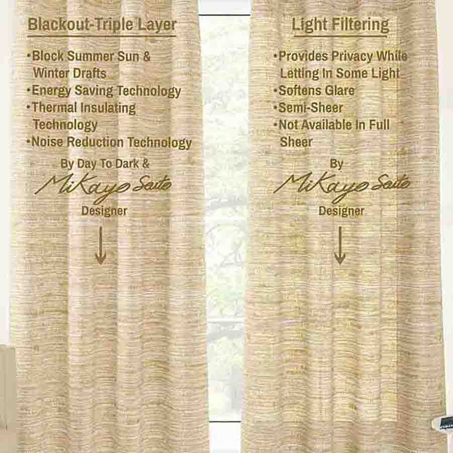 Dakota Semi Sheer Curtain Panel (Light Filtering & Blackout Available)