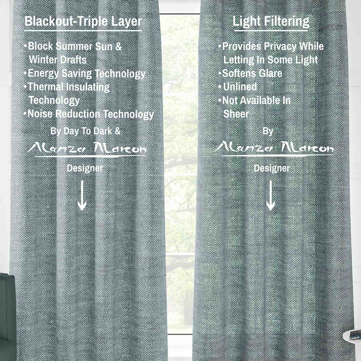 Gemma Linen Textured Unlined Curtain Panel (Light Filtering & Blackout Available)