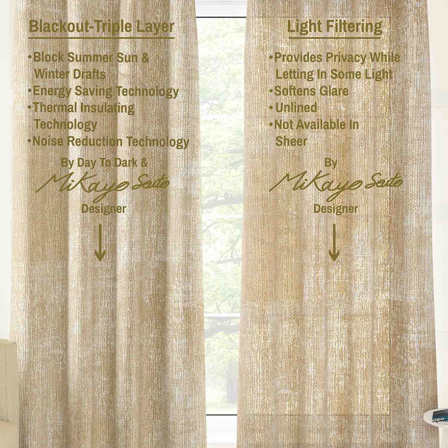 Modern Uma Abstract Curtain Panel (Light Filtering & Blackout Available)