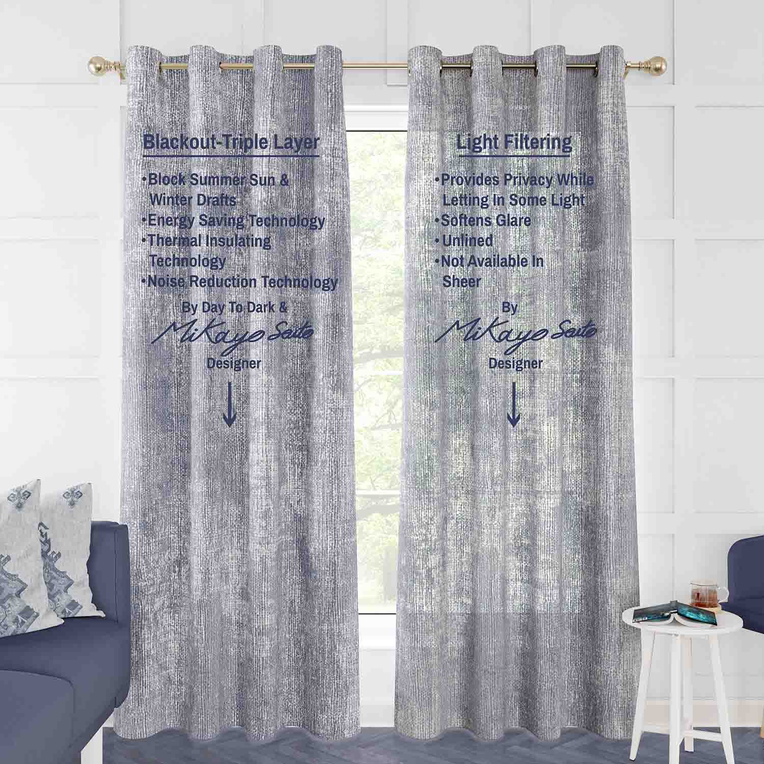 Pair Light Filtering Modern Uma Abstract Curtain Panel (Blackout Available)