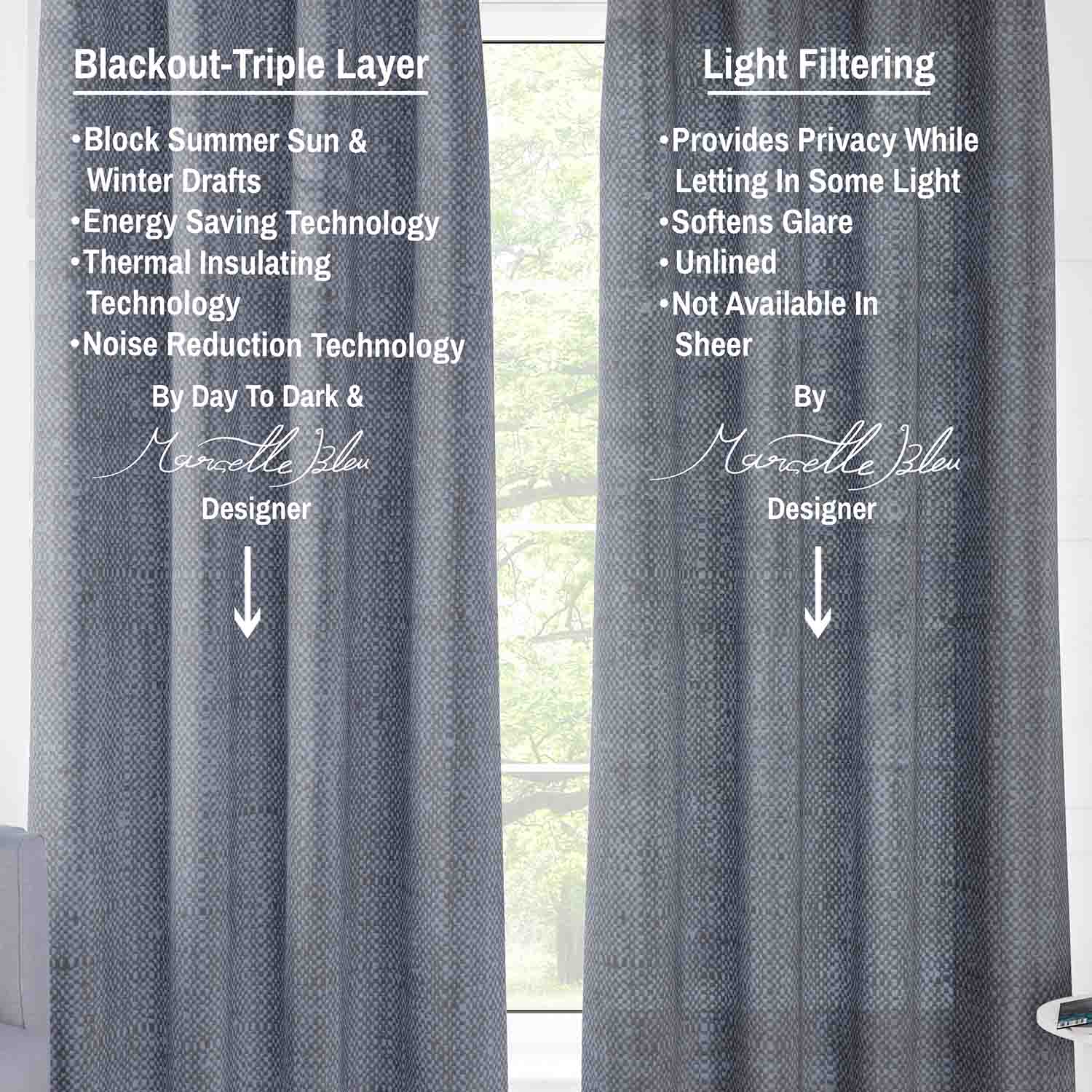 Pair Light Filtering Vera Linen Texture Unlined Curtain Panel (Blackout Available)