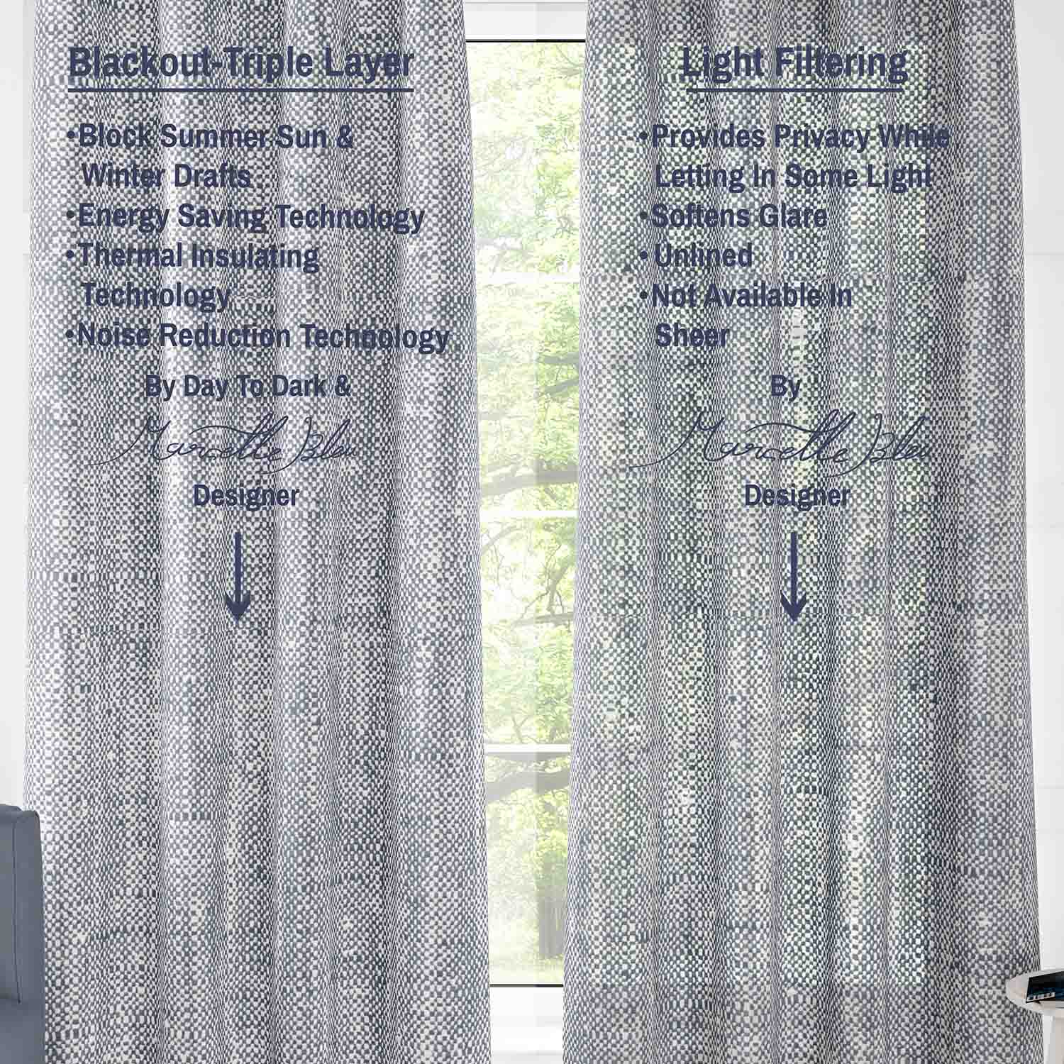 Vera Linen Texture Unlined Curtain Panel (Light Filtering & Blackout Available)