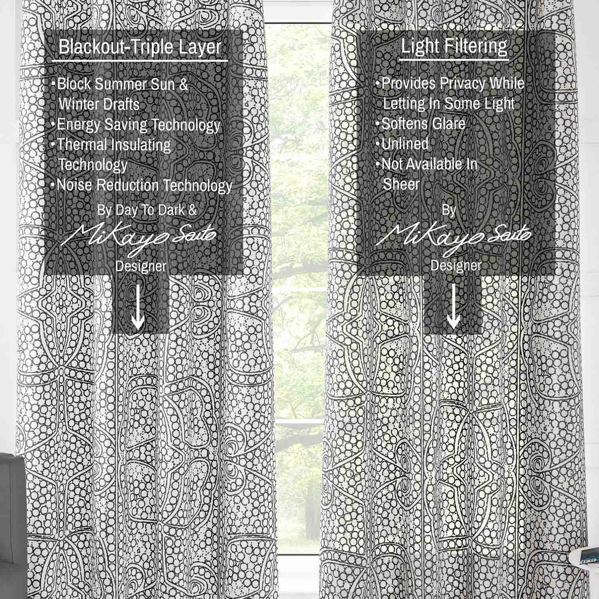 Funky Tatum Tribal Unlined Curtain Panel (Light Filtering