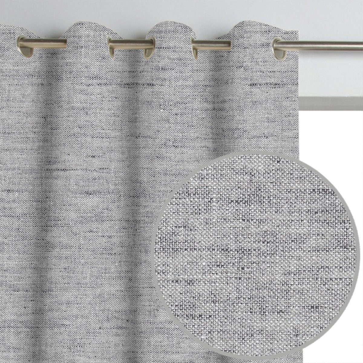 Pair of Grayson Linen Textured Curtains and Pair of Sheers