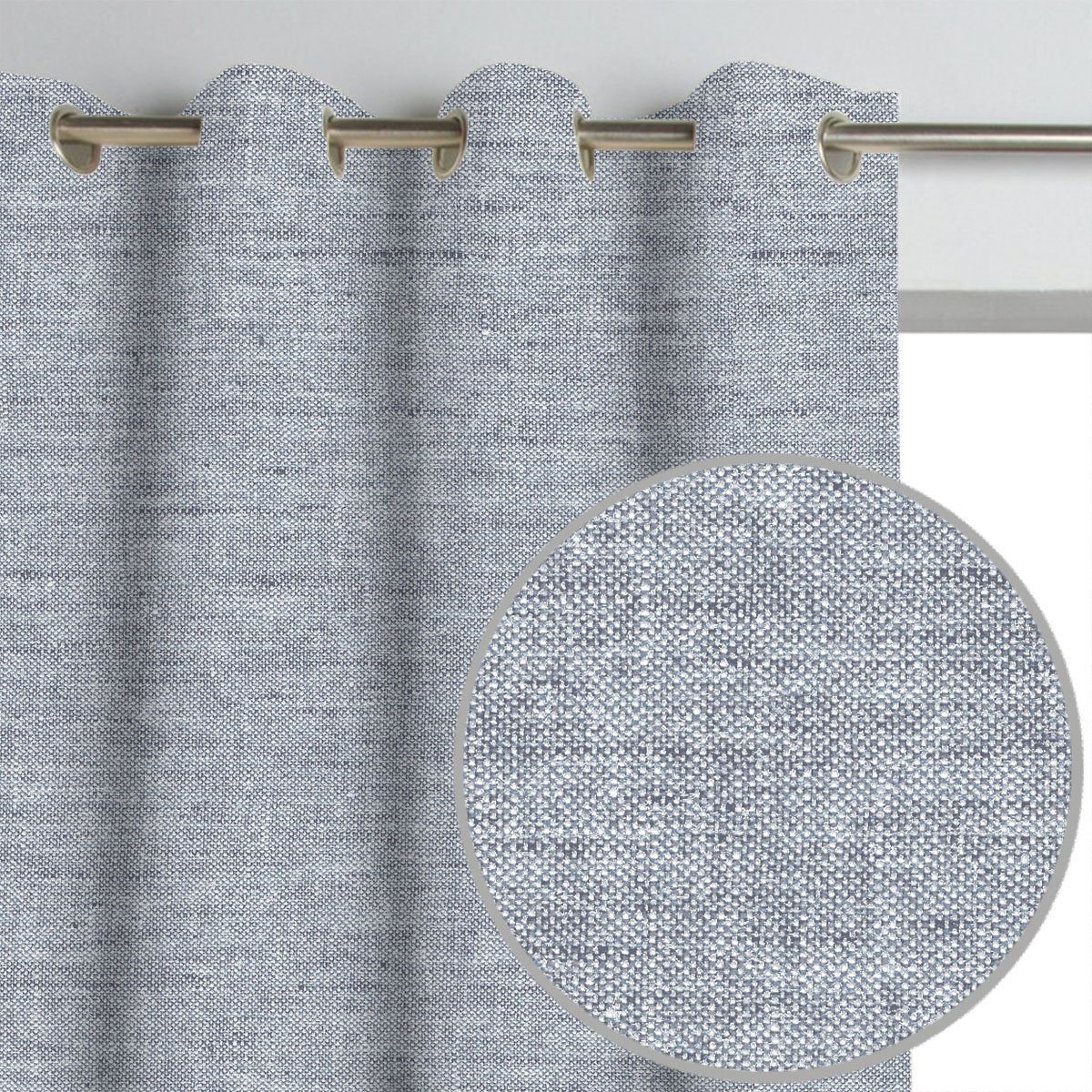 Pair of Grayson Linen Textured Curtains and Pair of Sheers
