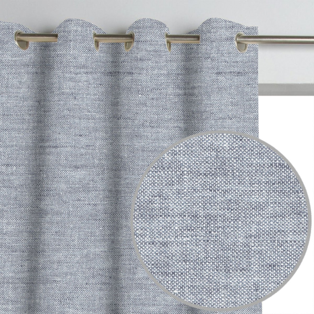  Slate Blue/Light Blue Textured Linen