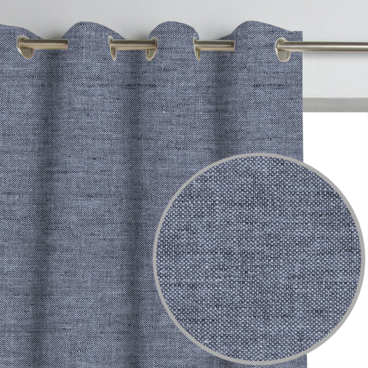 Navy Blue/Light Blue Textured Linen