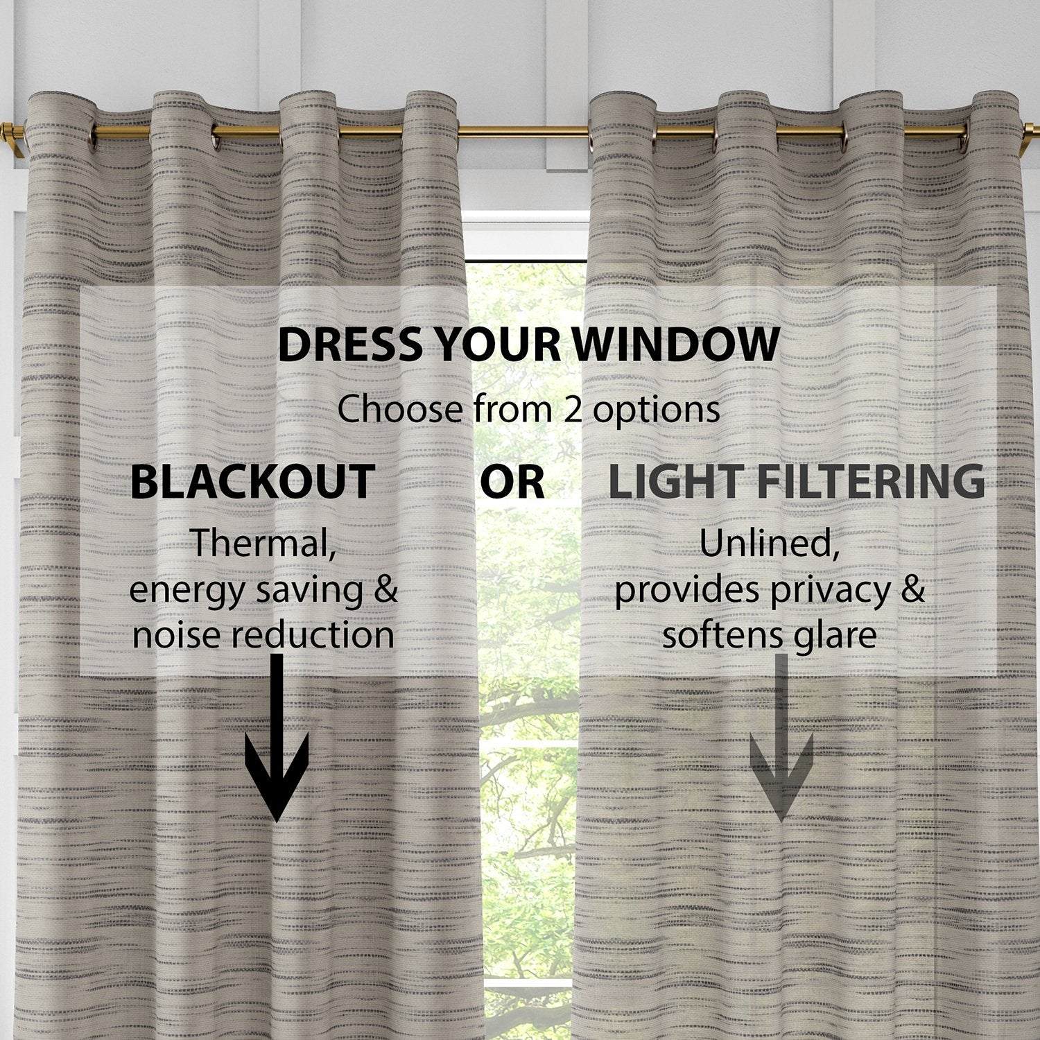 2 Pack, Newest Natural Light Filtering Curtains (Blackout available)